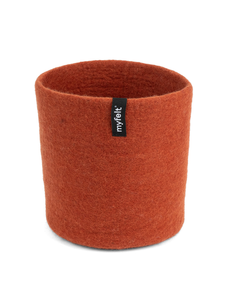 Red felt basket