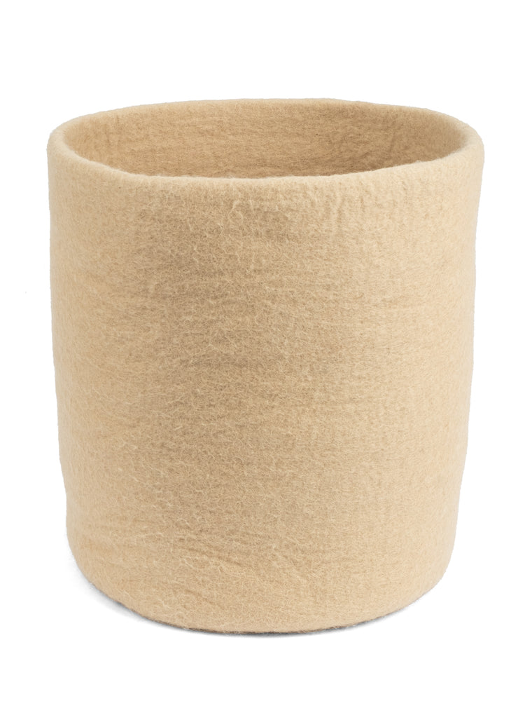 Felt basket beige