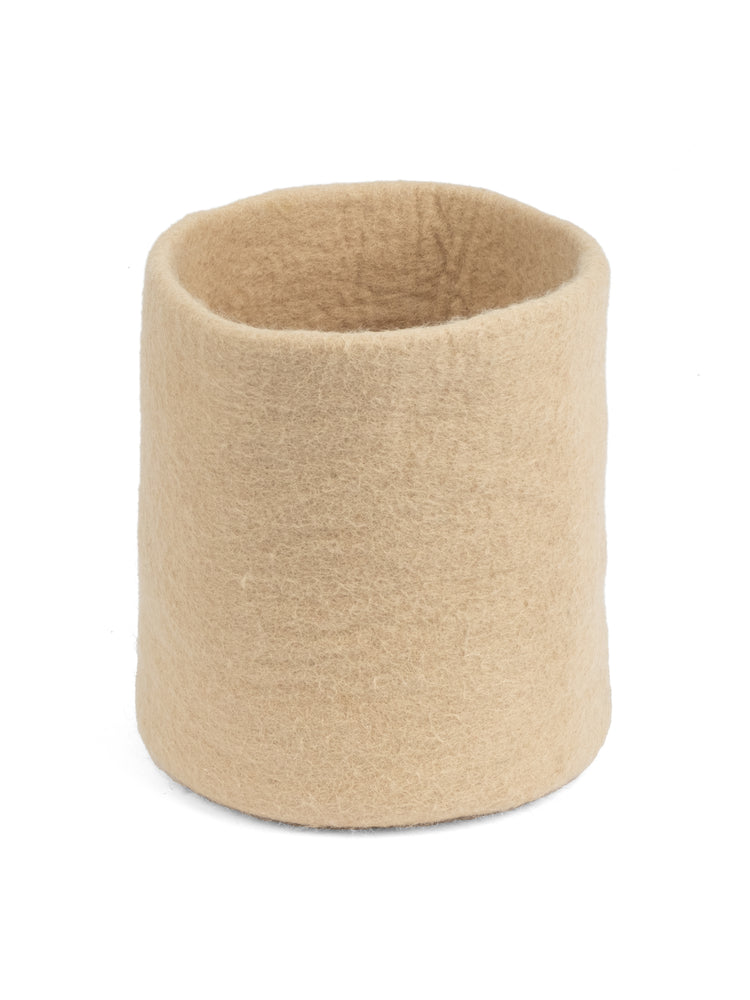 Felt basket beige